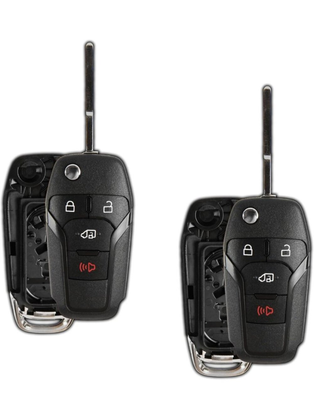 Keyless Key Fob Cover Case Replacement for Ford Transit Connect, 4-Button, No